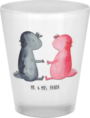 Produktbild von Mr. & Mrs. Panda Schnapsglas Axolotl Liebe - Transparent - Geschenk, Axolot, Valentinstag, Pinnchen, Gläschen, Shotglas, Molch, Stamper, Shot Glas