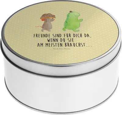 Produktbild von Mr. & Mrs. Panda Dose Schildkröte Maus - Gelb Pastell - Geschenk, Geschenkdose, keksdosen, Metalldose, Fröhlich, Aufbewahrungsdosen, Freundinnen, Freunde, Vorratsdosen