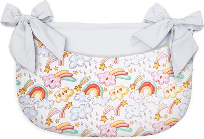 Amilian Betttasche zum Einhängen, Windelntasche, Aufbewahrungstasche, Spielzeugtasche, Babybetttasche, Organizer für Kinderbett, Laufgitter