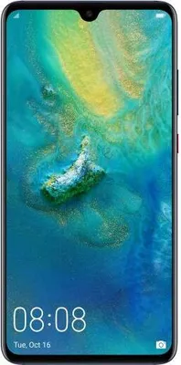 A smartphone displaying a colorful wallpaper and the time.