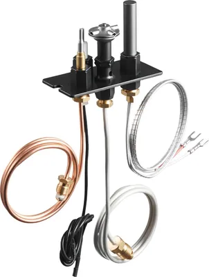 Produktbild von Erdgas Pilotbrenner-Baugruppe - Gaszündflammenbausatz - Ersatzteil für Gaskamin/Heizofen - Kompatibel mit 69L17, 69L1701, 904405, J4117, 108084-02 - Schwarz