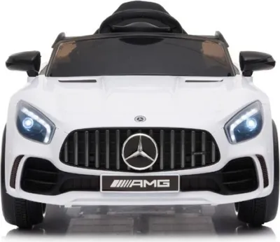Produktbild von ES-Toys Kinder Elektroauto Mercedes AMG GT R Fernbedienung, EVA-Reifen, MP3, USB weiss