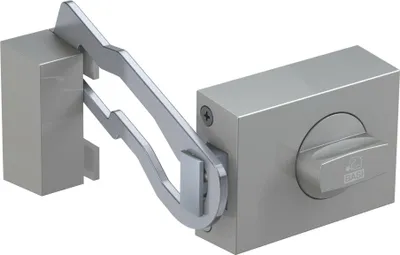 Image de BASI - Serrure supplémentaire pour porte - KS 500 - 45 mm - Argent - Angulaire - Avec étrier de verrouillage - 1304-0205
