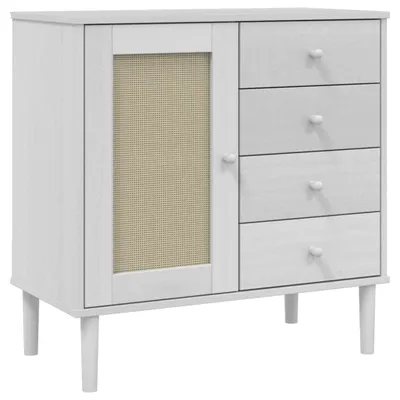 Zdjęcie produktu dla vidaXL Kredens SENJA rattan biały 80x40x80 cm drewno sosnowe