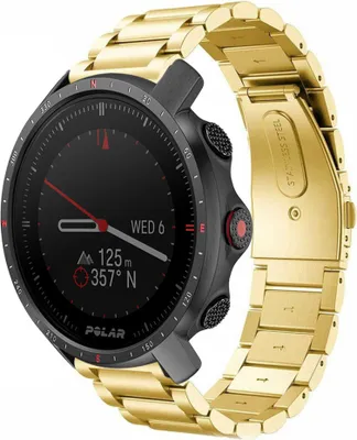 Produktbild von Strap-it Stahlarmband - Kompatibel mit Polar Grit X ProArmband Ersatzarmband Edelstahl Armband mit faltschließe Sportuhr zubehör für smartwatch 22mm Armband Gold