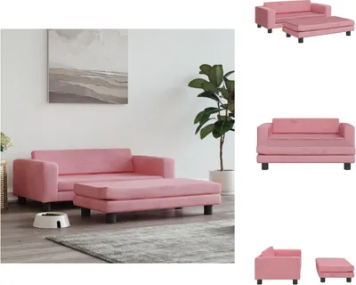 Obrázok produktu pre vidaXL Pelech pre psa s nadstavcom ružový 100x50x30 cm zamat - Pelechy pre psov