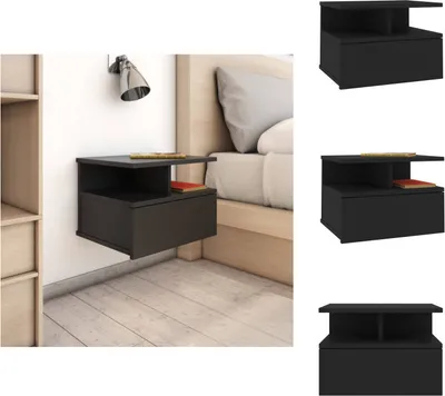 Imagen del producto de vidaXL Mesa de noche colgante, color , 40x31x27 cm, fabricada en material de madera. - Mesas de noche