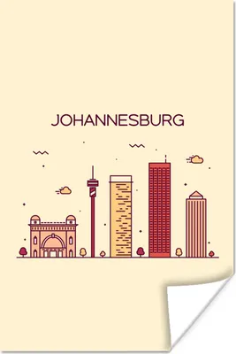 Produktbild von MuchoWow® Poster Johannesburg - Skyline - Südafrika 40x60 cm - Plakate für die Wand - Poster Babyzimmer