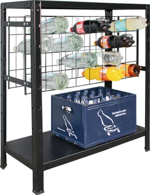 Produktbild von SCHULTE Regalwelt Weinregal für bis zu 32 Flaschen, 90x80x35 cm (HxBxT), schwarz