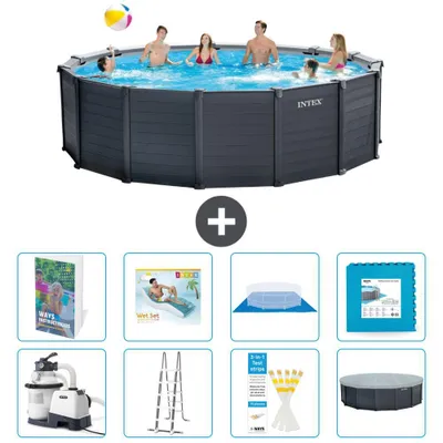 Produktbild von Graphite Panel Pool Rund - 478x124 cm - 9-teilig  S651