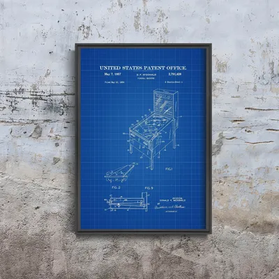 Produktbild von Poster - Canvas - Leinwand - 42 cm x 59,4 cm - Pinball Machine United States Patent