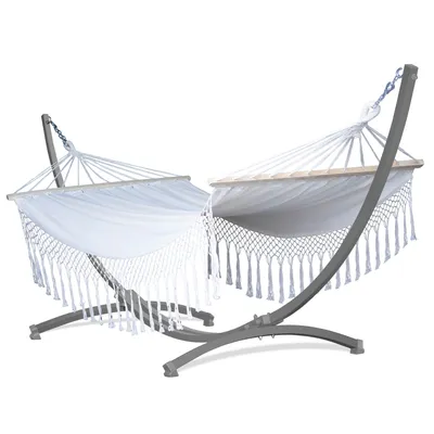 Obrázok produktu pre Potenza Hojdacia sieť s rámom Dvojitá hojdacia sieť s tyčou 220x160 cm I Rám 220kg