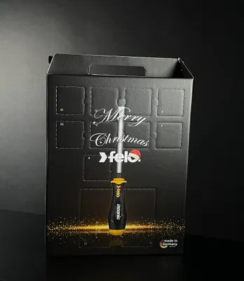 Produktbild von Felo Adventskalender Werkzeugset - 50 tlg. mit Bit-Box Industry, Smart Evo Interchangeable Blades Set, HEX KEY Set, Ergonic Screwdriver, Felo Folding Rule