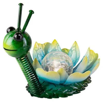 Obrázok produktu pre Solar LED Lotusblume mit Schnecke - ca. 23,5 x 15 x 22 cm