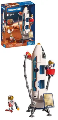 Produktbild von Space ESA Modulare Rakete mit Startrampe und 2 Astronauten Hochwertiges Weltraum Spielzeug Set Für Kinder ab 4 Jahren 72011 Mars-Forschungsrakete