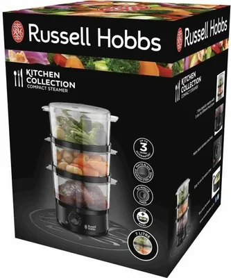 Obrázok produktu pre RUSSELL HOBBS Parný hrniec 400 W 7 l 3 nádoby Košík na ryžu Časovač sw-ed