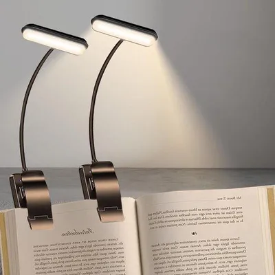 Obrázek produktu pro Knihovní lampička s klipem - LED lampička na čtení - Ideální pro čtení v posteli - 360° flexibilní krk - 5 LED diod - Černá barva