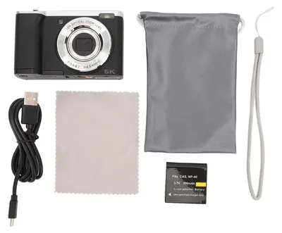 Image de Appareil photo numérique 5K, 16 Mpx à l'avant, 12 Mpx à l'arrière, autofocus, zoom optique 10x, stabilisateur d'image avec flash, écran tactile IPS de 2,8 pouces, vlogging