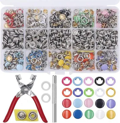 Produktbild von Famanu Druckknöpfe 804 Stück - 200 Sets in 10 Farben, 9,5 mm