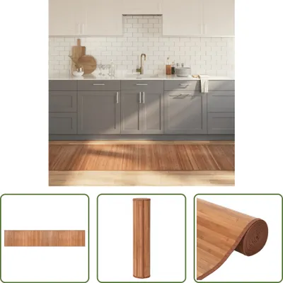 Produktbild von The Living Store Teppich Rechteckig Natur 80x400 cm Bambus