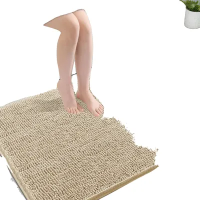 Produktbild von Badezimmerteppich, weiches Mikrofaser, modernes Design, Beige-a, 51x76-a