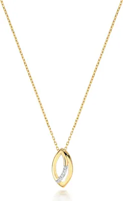 Produktbild von Funkelndes Feuer Elegante 9 Karat (375) Gold Damen - Diamant Anhänger mit Kette Brillant-Schliff H - I1 - 42cm*7mm; TRS35452