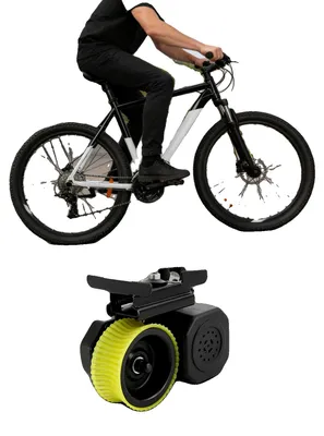 Produktbild von Fahrrad Booster, 250W bürstenloser Motor, Geschwindigkeit 11,18-18,64 mph, langlebiges Aluminium und Kunststoff, kompatibel mit Standardreifen, gerilltes Design
