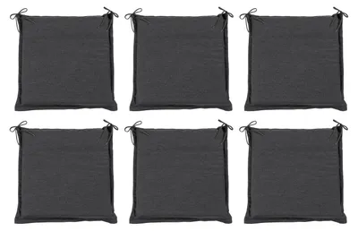 Produktbild von Sitzkissen - 45 x 47 cm - Dunkelgrau - mit Stehsaum - 6er Set