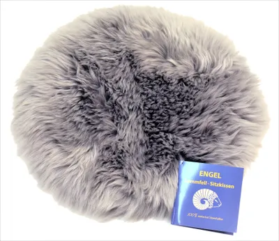 Produktbild von Sitzauflage Diana aus Lammfell hochwollig Silbergrau Ø 34cm