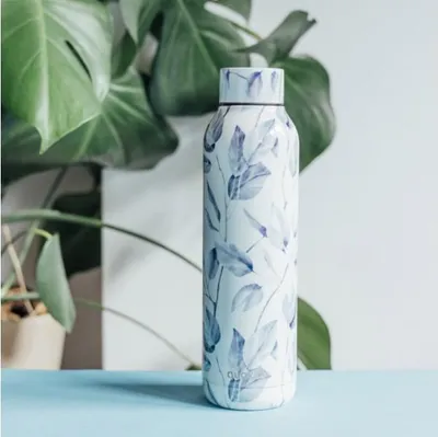 Produktbild von Quokka Solid, Edelstahlflasche / Thermoskanne Gray Bouquet, 630ml, 12182