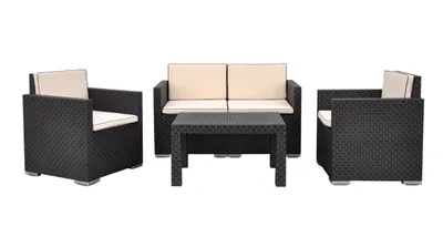 Produktbild von Garten Lounge-Set Sitzgruppe in Rattanoptik, 4tlg