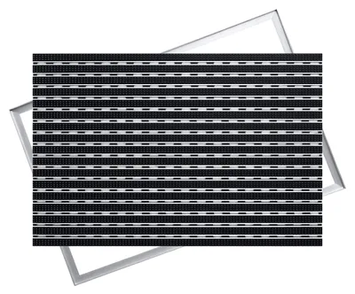 Produktbild von POLENTEX Aluminium Fußmatte für Türen, 100x60 cm, 17 mm Profilhöhe, Bürste, Farbe: Schwarz, für Innen- und Außenbereiche