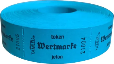 Produktbild von Bonrolle WERTMARKE blau dreisprachig 1000 Abrisse perforiert fortlfd. nummeriert