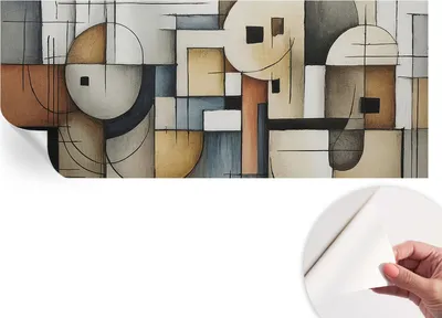 Produktbild von Selbstklebende Wandtapete - Dekorative Tapete für Wohnzimmer - Klebefolie für Wandbilder - Tapetenfolie für Wanddekoration - 208x146 cm - Geometrische Harmonie