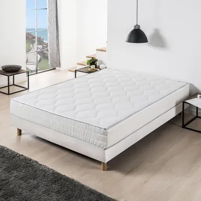 Image de Ensemble Matelas Ressorts + Sommier Tapissier, 140 x 190 cm, Confort Équilibré, Épaisseur 23 cm, DEKO DREAM Hyvyys