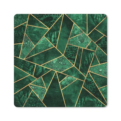 Produktbild von MuchoWow® Mauspad Mousepad Smaragd - Gold - Abstrakt - Muster 20x20 cm - Mousepads - Maus Mat - Pad - Mausunterlage - Desk Mat - Bureauartikeln