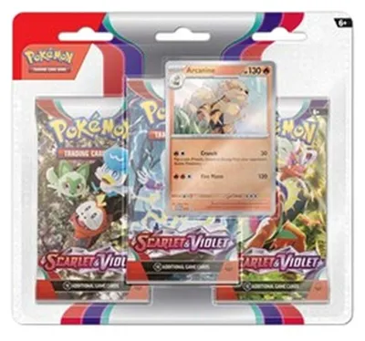 Zdjęcie produktu dla Pokemon Scarlet & Violet: Arcanine 3-Pack Blister