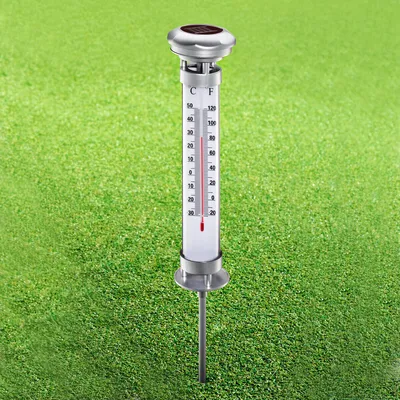 Produktbild von Grundig Solarleuchte mit Thermometer, 57 cm, Betriebszeit 6-8 Stunden