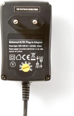 Image de Adaptateur universel | 18 W | 3 - 12 V DC | 1,80 m | 2,1 A | 6 prise(s) | Svart
