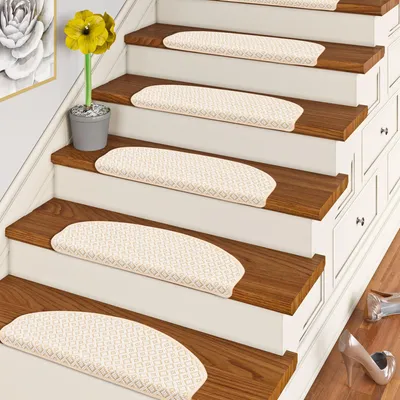 Produktbild von In & Outdoor Stufenmatte Flachgewebe Oslo Honig Trend, Größe / Menge:18x56 cm = 1 Stck.