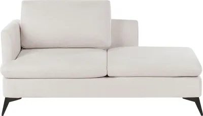 Obrázek produktu pro BELIANI Lenoška světle béžová levostranná Polyester látková čalouněná s dekorativním polštářem Kovové nohy Moderní design Obývací pokoj