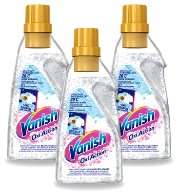 Produktbild von 3 x Vanish Oxi Action Whitening Gel – Wasbooster für weiße Wäsche – 750 ml - Vorteilspackung - 3 Stücke