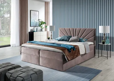 Produktbild von Boxspringbett Schlafzimmerbett CARERRA 140x200cm Altrosa