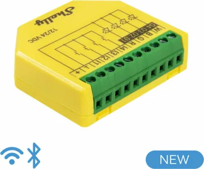 Zdjęcie produktu dla Shelly Plus RGBW PM, Bezprzewodowy, Wi-Fi, Zielony, Żółty, 4 kan., 2400 – 2483.5, Wewnętrzna
