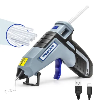 Produktbild von WORKPRO Akku Heißklebepistole 3,6 V, Klebepistole kabellos mit Akku 2600 mAh und