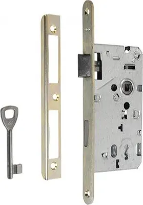 Produktbild von LOB YETI 72/55 Einsteckschloss links gelb verzinkt 235 mm mit Schließblech