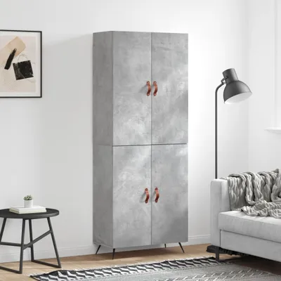 Produktbild von vidaXL Highboard Betongrau 69,5x34x180 cm Holzwerkstoff