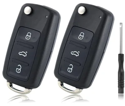 Produktbild von Schlüsselgehäuse 2 Stück für VW Polo MK6 Golf Skoda Tiguan Touareg Seat 3 Tasten