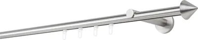 Immagine prodotto di Asta per tende, diametro interno 20 mm, cono a 1 binario, distanza dalla parete 12 cm, colore: effetto acciaio inossidabile, lunghezza: 390 cm
