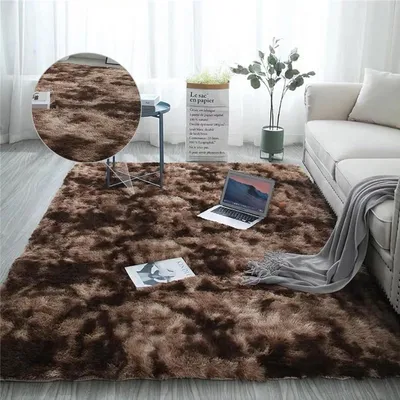 Obrázok produktu pre Hustý koberec do obývačky, 50 x 160 cm, dlhá vlákna, moderný, hnedý